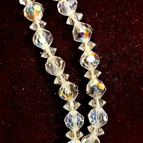 Vintage '50s crystal double strand choker necklace - Picture 2 of 4